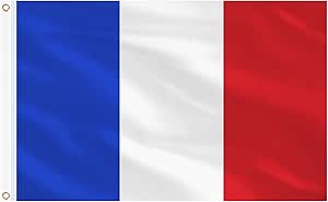 Drapeau France 90 x 150 cm - Football / 2 œillets
