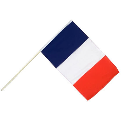 Drapeau polyester 60 x 90 cm sur hampe plastique 90 cm - Par 12