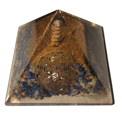 Pyramide énergétique en résine et pierres naturelles