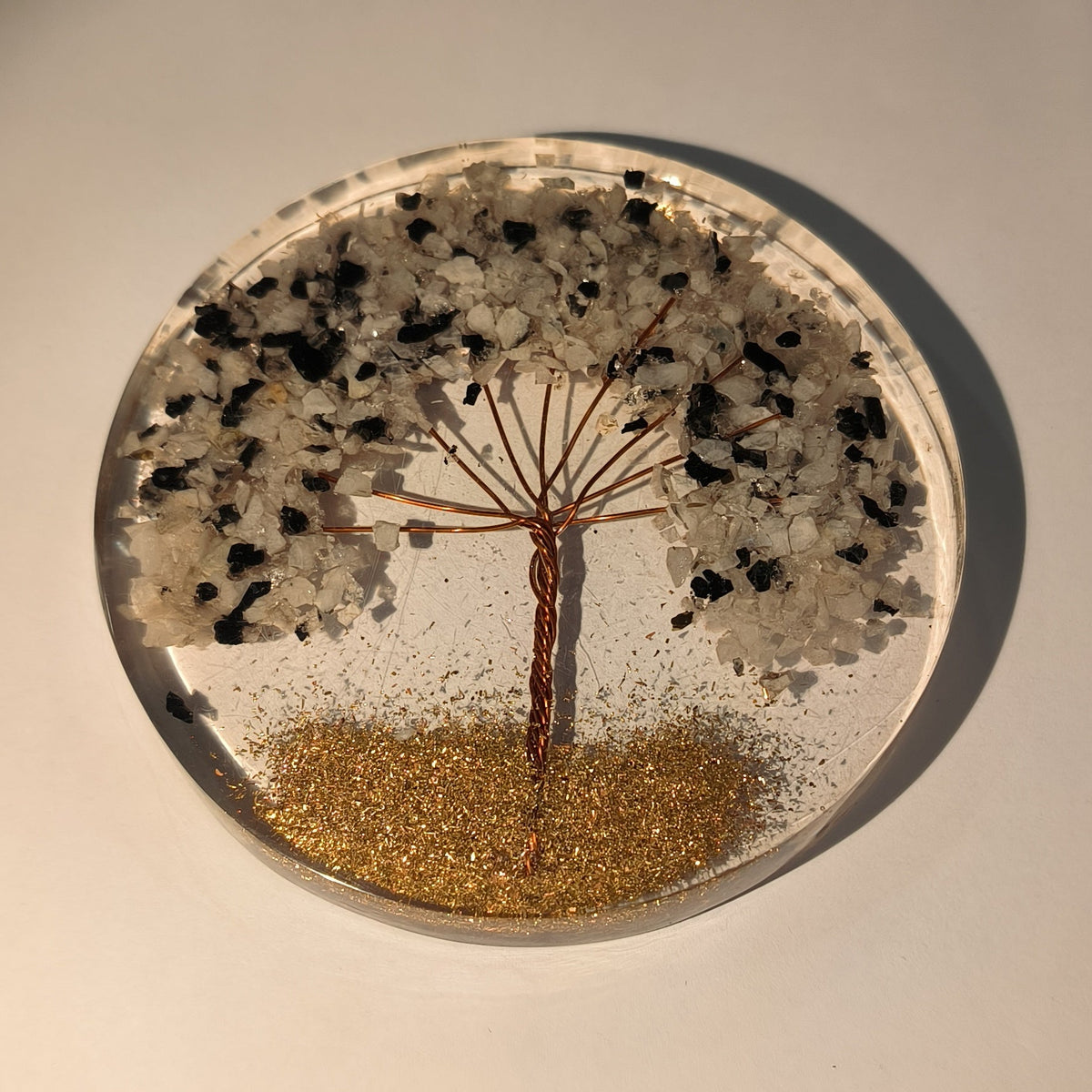 Plaque de rechargement en résine avec arbre de vie en cuivre