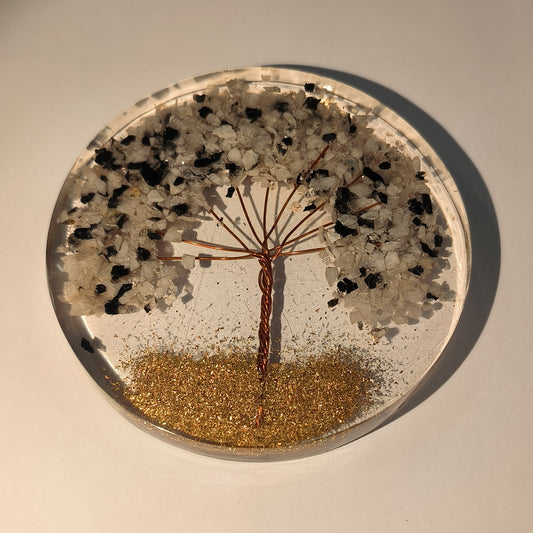 Plaque de rechargement en résine avec arbre de vie en cuivre