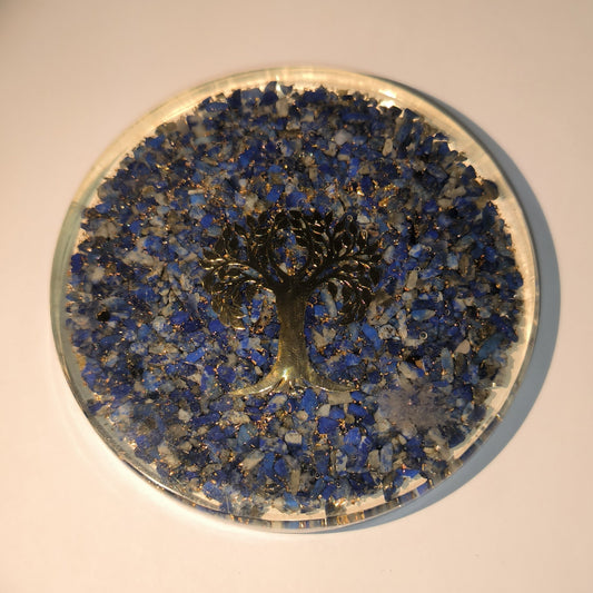 Plaque de rechargement en lapis-lazuli avec arbre de vie