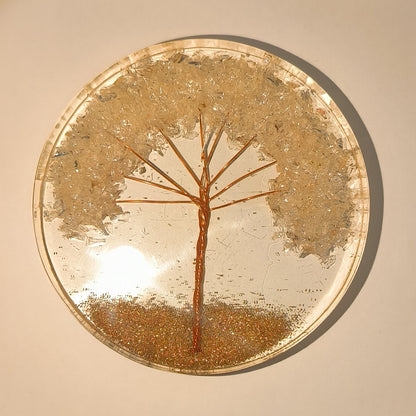 Plaque de rechargement en résine avec arbre de vie en cuivre