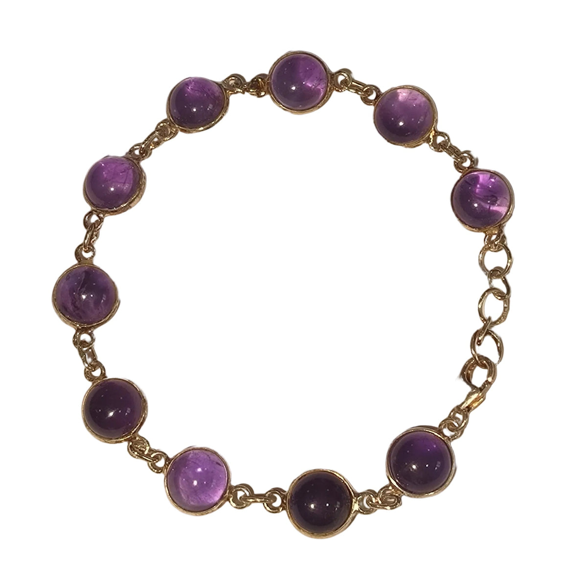 Bracelet avec pierre d’améthyste et détails en argent