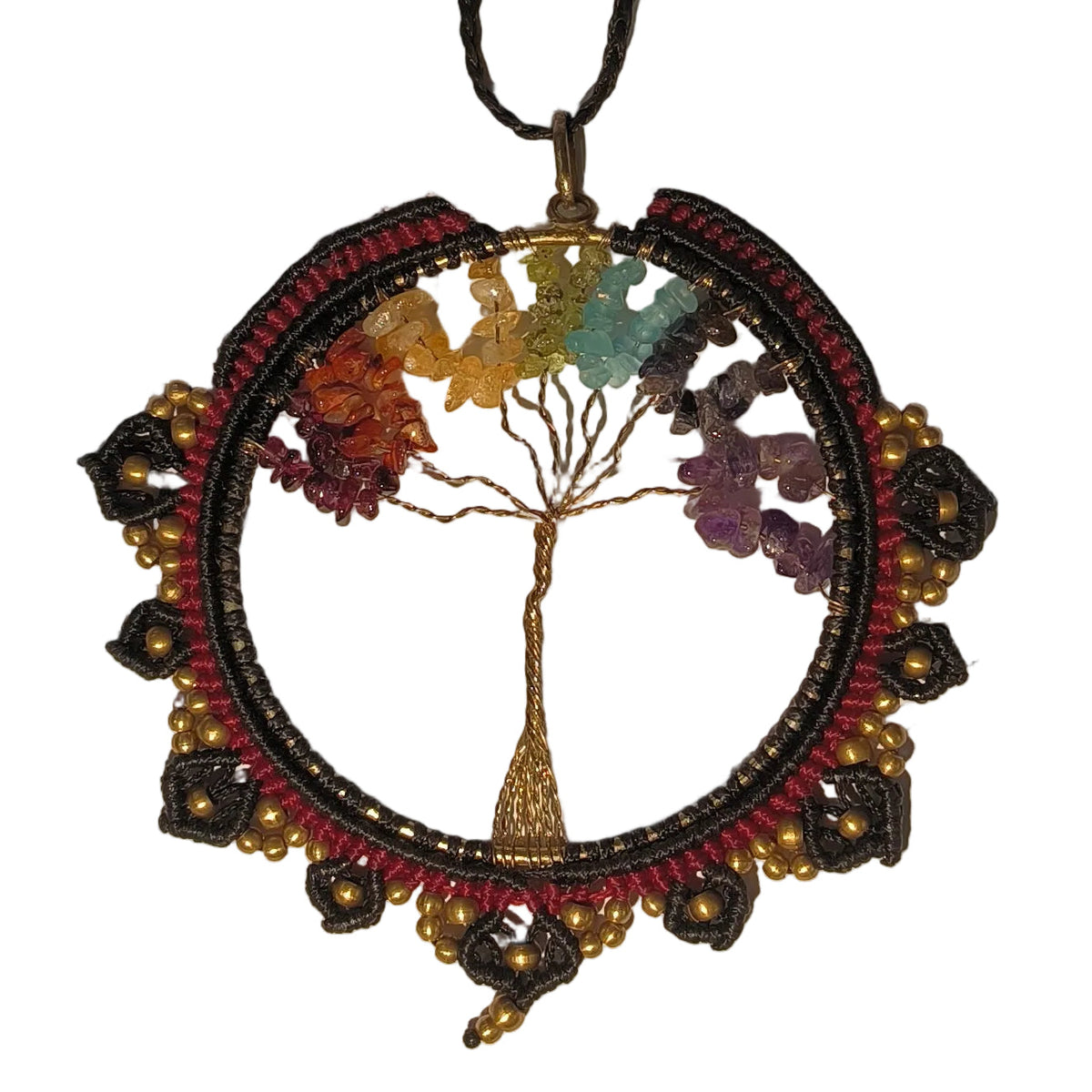 Pendentif indien arbre de vie 7 chakras – Dindia