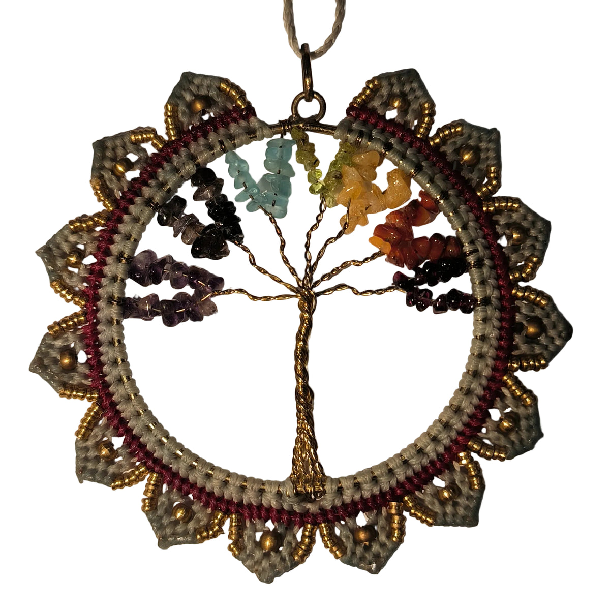 Pendentif indien arbre de vie 7 chakras – Dindia