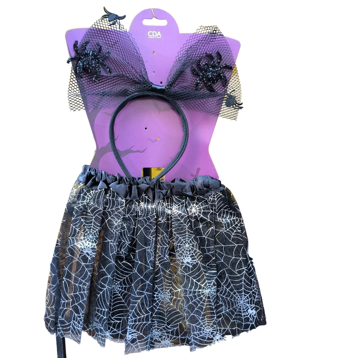 Ensemble tutu noir et serre-tête araignée pour fille – 6 ans