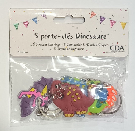 Set de 5 Porte-Clefs Dinosaures - CDA