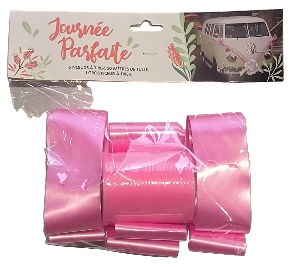 Kit Décoration Voiture Mariage CDA - Noeuds & Tulle