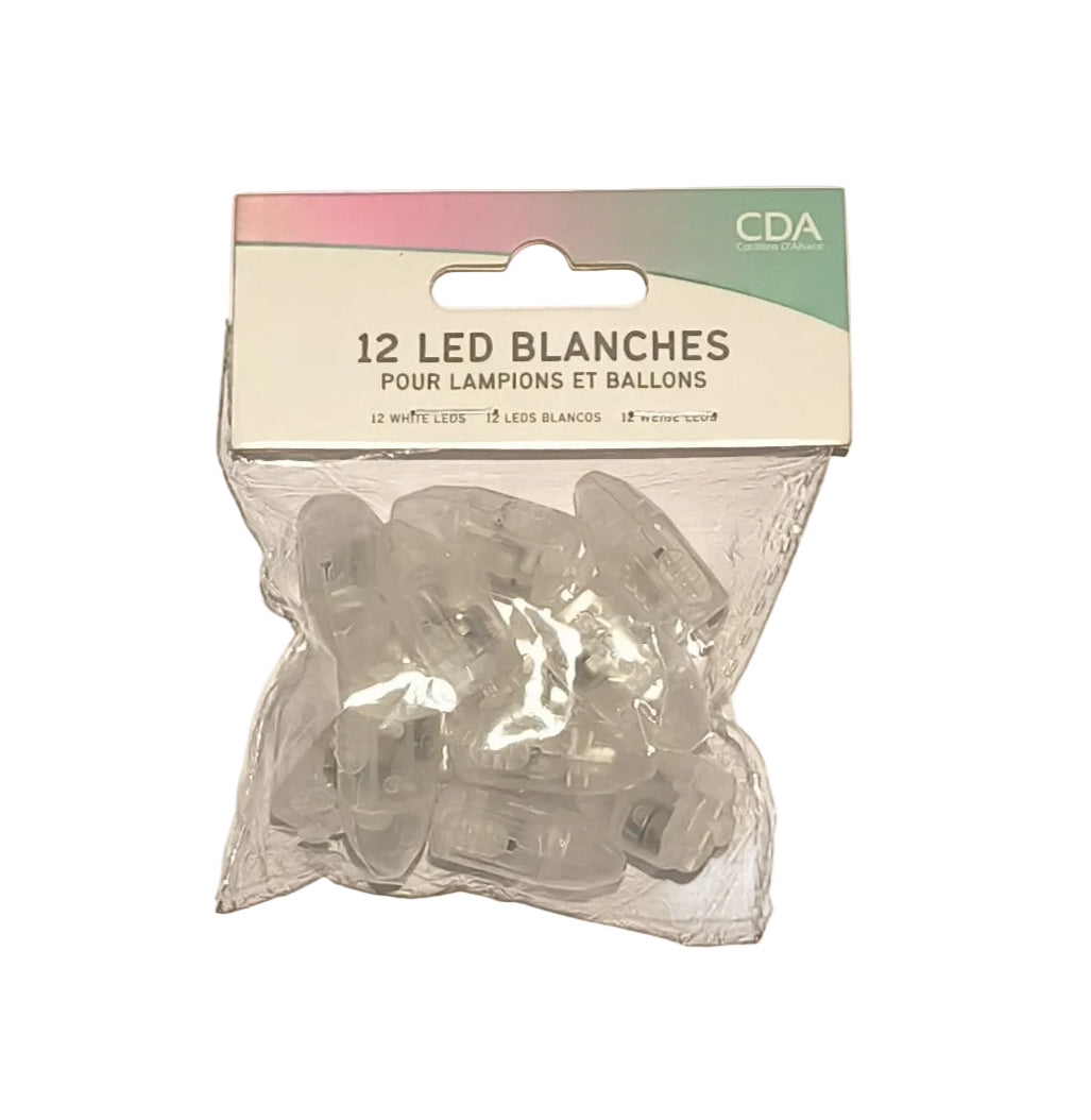 Lot de 12 Mini LED Lumière Blanche pour Lampion