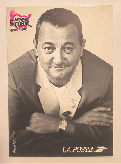 Carte postale Coluche – Les Restos du Cœur, La Poste, années 1990