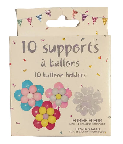 10 Supports Ballons forme Fleur 8 cm