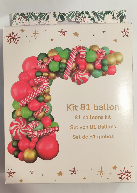 Kit guirlande de ballons de Noël – 81 pièces