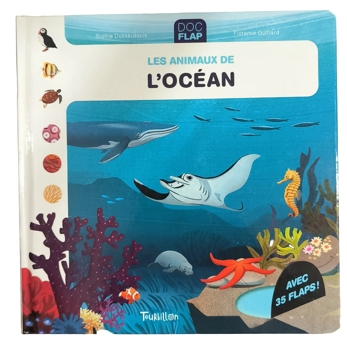 Les animaux de l’océan – Livre à 35 flaps – Tourbillon