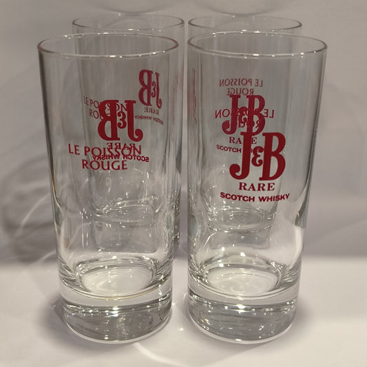 4 verres de collection JB Rare – Publicité Discothèque  Le Poisson Rouge Wintzenheim