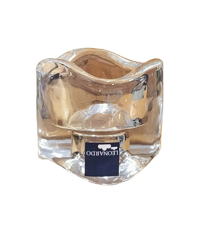 Support à bougie chauffe-plat en verre transparent - Leonardo