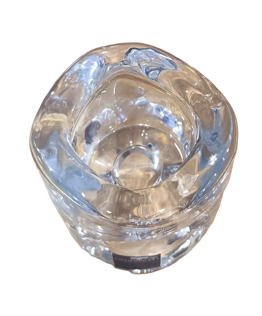 Support à bougie chauffe-plat en verre transparent - Leonardo