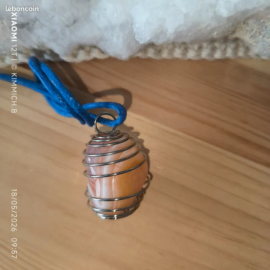 Pendentif Cornaline Polie – Pierre Naturelle