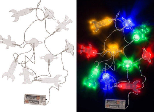 Guirlande lumineuse espace – 10 LED multicolores – 165 cm