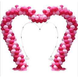 Arche à ballon ALUMINIUM GM forme COEUR 2.2 x 2.3 m avec base lest à eau