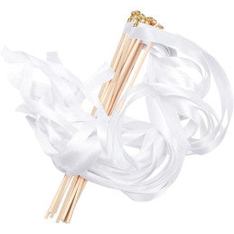 12 Baguettes RUBAN SATIN avec clochette
