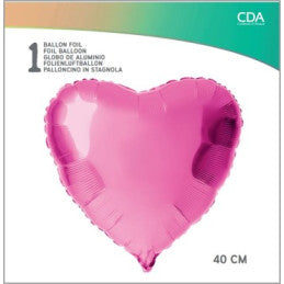 10 x Ballon Foil Cœur 40 cm Rose - Par 1