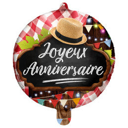 Ballon Foil 45cm Joyeux Anniversaire Guinguette CDA