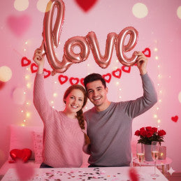 Ballon Foil LOVE ROSEGOLD 108 x 65 cm - Par 4