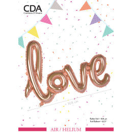 Ballon Foil LOVE ROSEGOLD 108 x 65 cm - Par 4