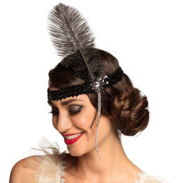 Bandeau Charleston Plumes Véritables - Accessoire Soirée Gatsby | Idée Déguisement Femme