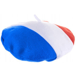Béret Français en Feutrine 28 cm - Bleu Blanc Rouge