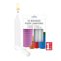 Bougies Blanches pour Lampions avec Bobèches - Carton 24 boîtes - CDA