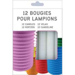 Bougies Blanches pour Lampions avec Bobèches - Carton 24 boîtes - CDA