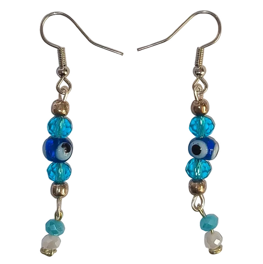 Boucles d’oreilles Orientales en perles de verre et cristaux – Rose Topaze