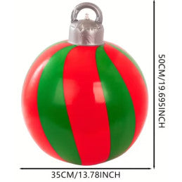 Boules de Noël gonflables en PVC 50 × 35 cm – par 4, modèles assortis