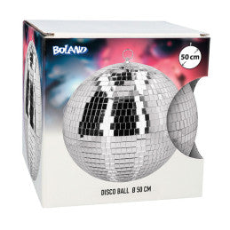 Boule Disco XXL Argent 50 cm avec Attache - Boland