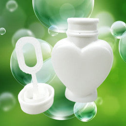 60 x Bulles de Savon Cœur Blanc Mariage Champêtre - Par 6