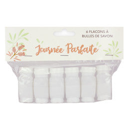 60 x Bulles de Savon Cœur Blanc Mariage Champêtre - Par 6