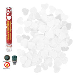 Canon à confettis 40 cm – Papier cœurs blancs ininflammable – CDA