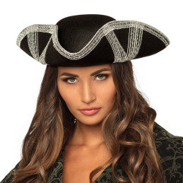 Chapeau Pirate Royal Fortune Argent - Déguisement Boland