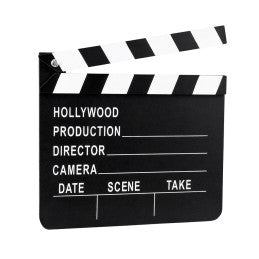 Lot de 12 Clap de Cinéma 18 x 20 cm - Bois et Métal