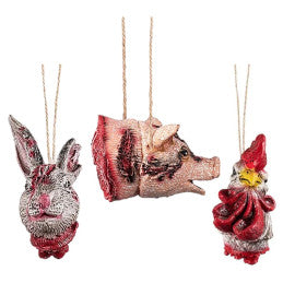 12 colliers Halloween – têtes d’animaux décapités, 3 modèles assortis