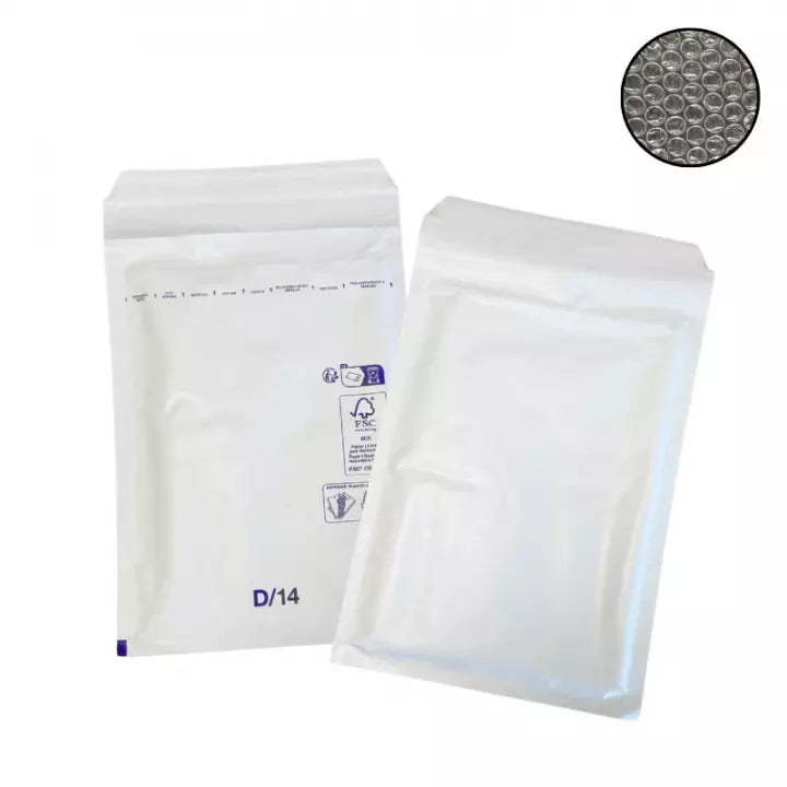 Enveloppe bulle Eco D/4 blanc - Format DVD - Carton de 100