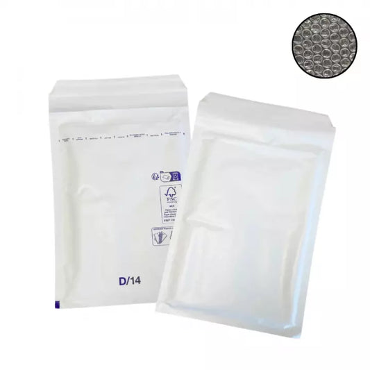 Enveloppe bulle Eco D/4 blanc - Format DVD - Carton de 100