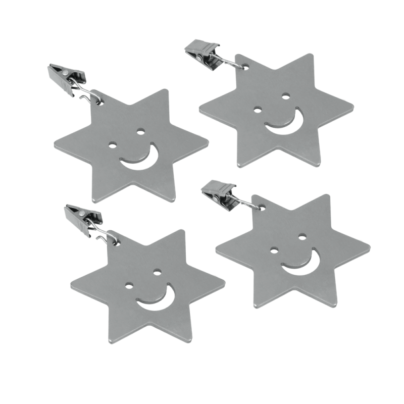 Lot de 4 poids pour nappe étoile souriante inox - Metaltex