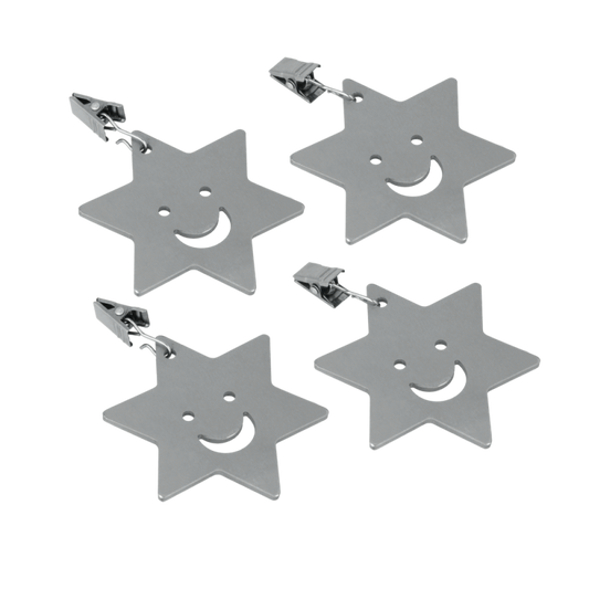Lot de 4 poids pour nappe étoile souriante inox - Metaltex