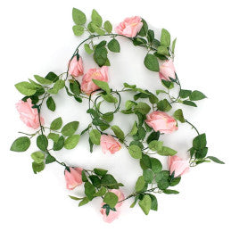 Guirlande 2,30 m Rose artificielle