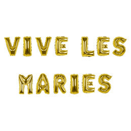 Guirlande Ballons Foil 30 cm Or Vive les Mariés CDA