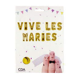 Guirlande Ballons Foil 30 cm Or Vive les Mariés CDA