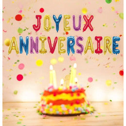 Guirlande Ballons Foil 40cm Mix Couleur Joyeux Anniversaire - CDA
